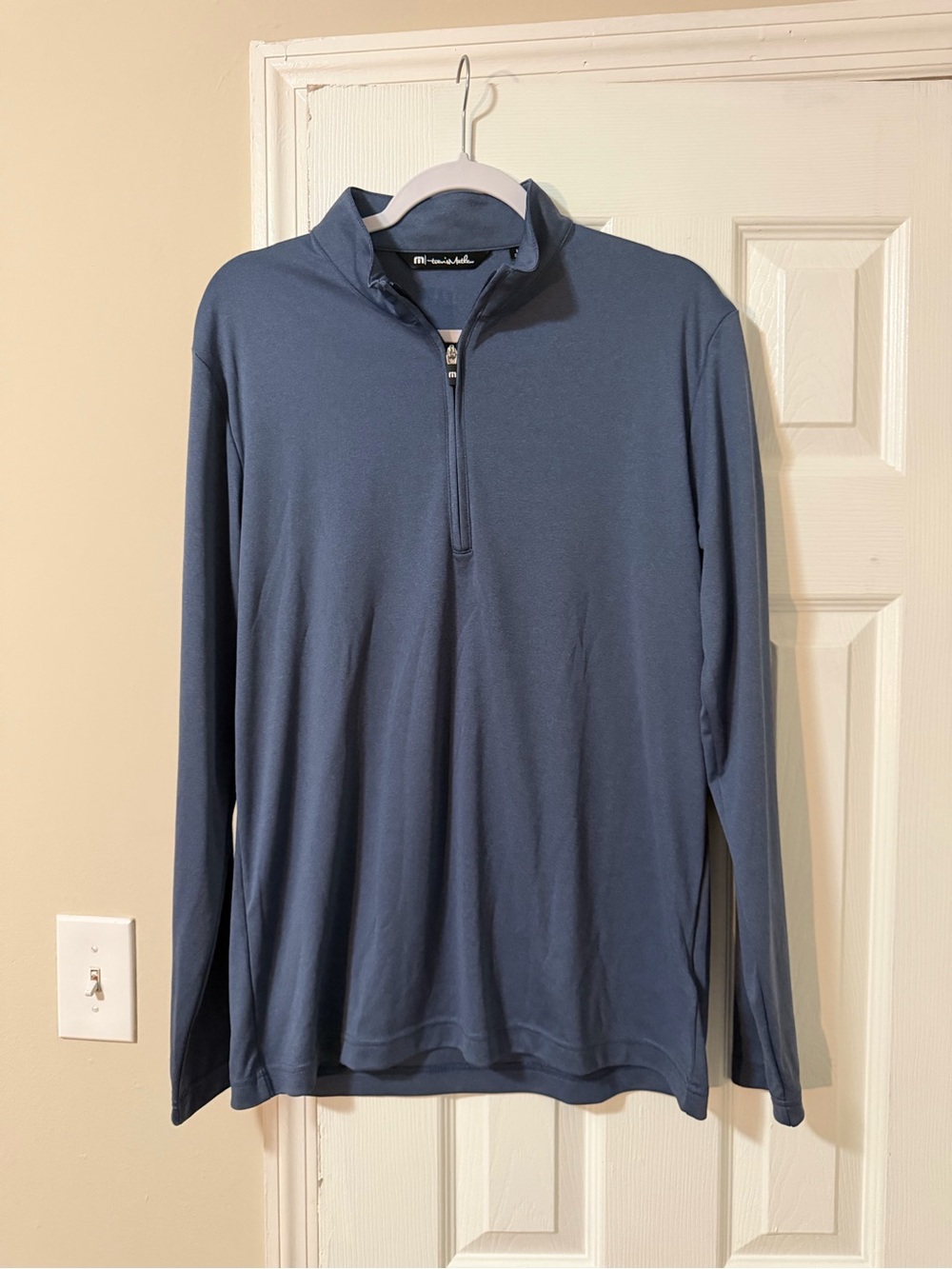 Travis Mathew Men's Blue Quarter-Zip Performance Jacket